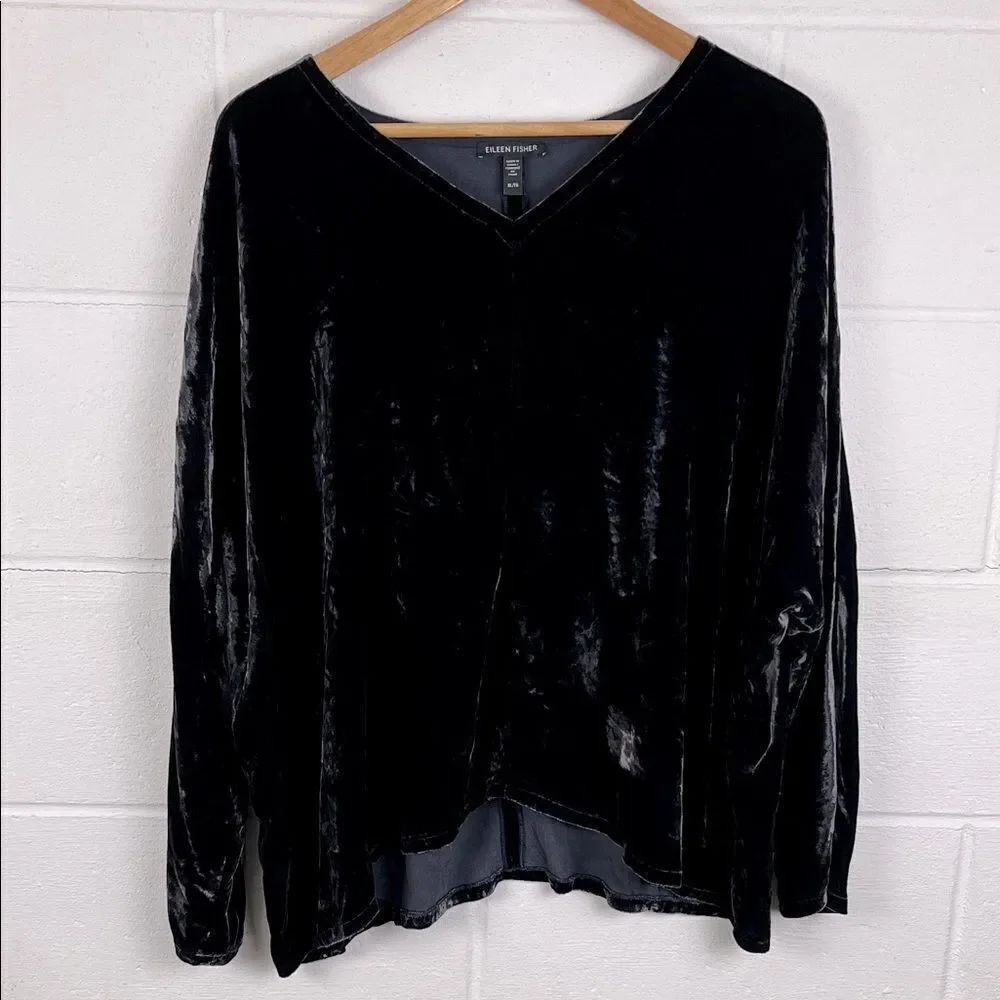 Eileen Fisher women’s v-neck drapey silk blend dolman long sleeve top size XL